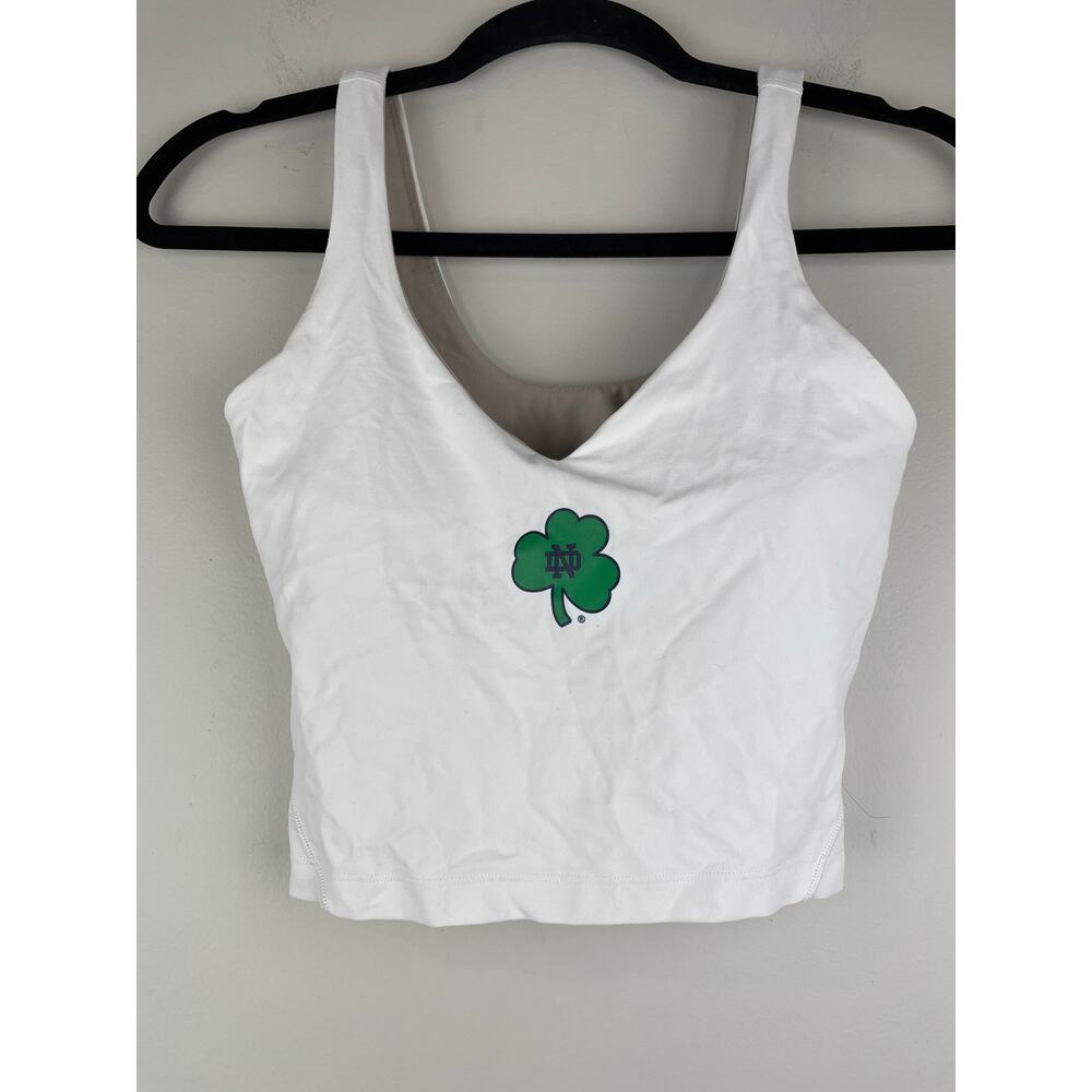 Lululemon Women's Notre Dame White Sports Bra Sz 4